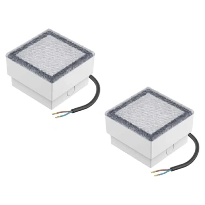 Imagen de ledscom.de 2 piezas Empotrable de suelo adoquines LED CUS para exteriores, IP67, angular, 10 x 10cm, blanco frío