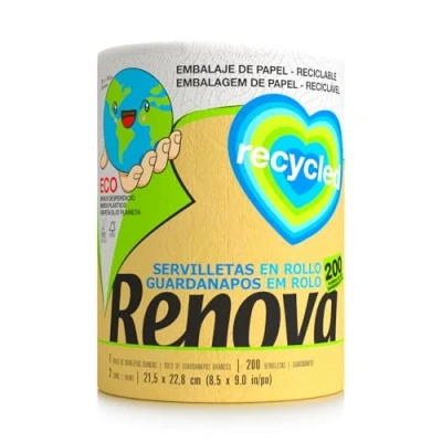 Imagen de Renova Rollos de Cocina Recycled Gigarollo Ecológico 1 Gigarrollo Equivalente a 10 Papel Reciclado &amp; Certificado Ecolabel
