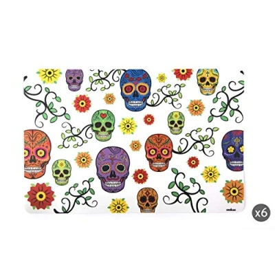Imagen de Excelsa Calavera Juego de 6 manteles Individuales, Multicolor, 43 x 28,5 cm, Unidades