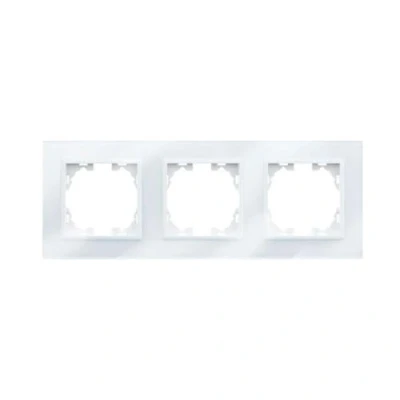 Imagen de WESA Marco de Cristal Blanco 3 Módulos para Interruptores y Enchufes, FB 50 W
