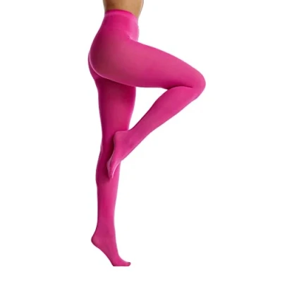 Imagen de Frola medias para mujer, 80 denier, semiopacas, color sólido, con pies Fedora fucsia, S M