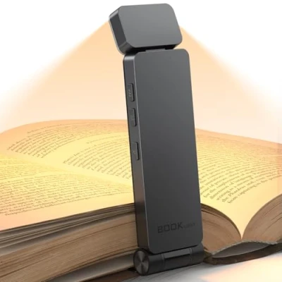 Imagen de maxtachi Luz de Lectura, 500mAh Recargable USB Lectura Libros Cama, 3 Colores y Niveles Continuamente Ajustables, Protección Ocular, Libro Regalo para los Amantes del