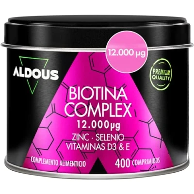 Imagen de Biotina + Zinc Selenio 400 comprimidos 12.000 mcg (Suministro para 1+ año) Vitaminas el cabello cabello, fortalece la piel y las uñas Con Vitamina D3 E Sin aditivos
