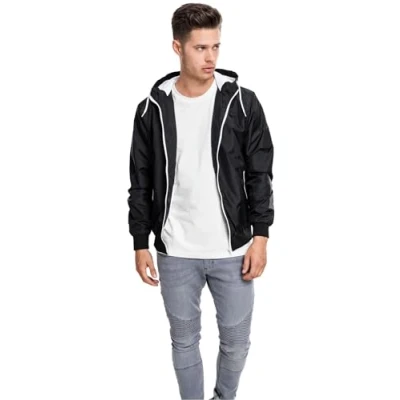 Imagen de Urban Classics Contrast Windrunner Chaqueta de entretiempo, Hombre, Talla: XL, Black/white