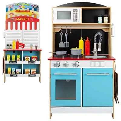 Imagen de Play &amp; Learn Heladería con Cocinita de Madera (ColorBaby 85290)