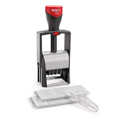 Imagen de COLOP Classic Line 2360 Juego de sellos fecha con 2 clasificaciones tipos y pinzas para escribir tu texto deseado, 17 x 8 5,5 cm