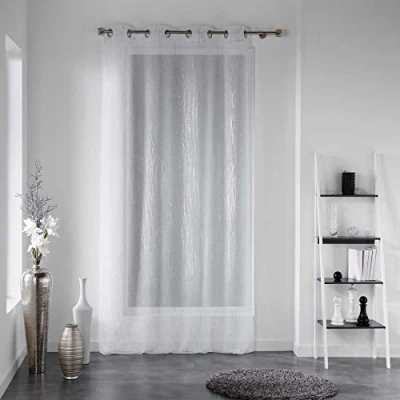 Imagen de Douceur d&#039;Intérieur Visillo con Ojales Modelo Filiane, poliéster, Blanco, 240x140 cm