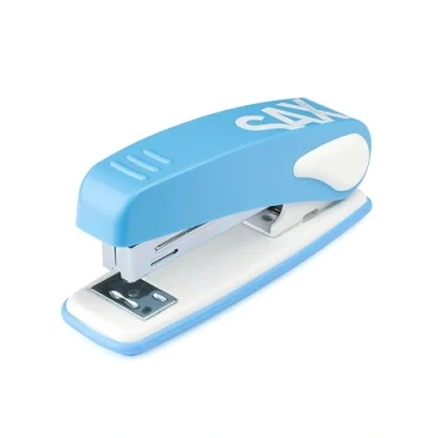 Imagen de SAX Design Grapadora 239 de oficina para 25 hojas, versátil con función grapadora, hasta 63mm profundidad grapado, incl. grapas 100x24/6 y 130x26/6, metal, azul claro