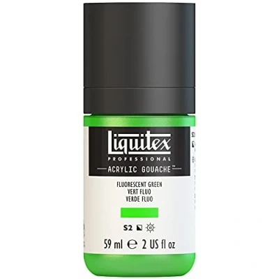 Imagen de Liquitex Professional Gouache acrílico extrafino viscocidad Baja, Tubo 59 ml, Verde Fluorescente, 2 Fl Oz (Pack of 1)