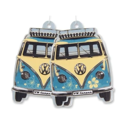 Imagen de BRISA VW Collection Ambientador para automóvil Volkswagen T1 Camper Bus en formato individual (Frente del Bus/Piña Colada/Turquesa/Conjunto de 2)