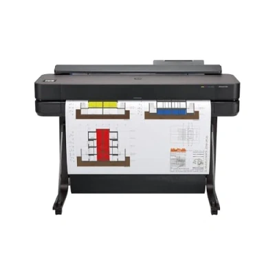 Imagen de HP DesignJet T650 de 91 cm (5HB10D), Impresora Gran Formato, Plotter, Estándar A4 A0, 82 Impresiones A1/h, Wi Fi, Ethernet, USB, 2400x1200 dpi, Metal Reciclado, Garantía 2 Años, Click, Negro