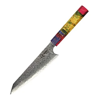 Imagen de hajegato Cuchillo de Chef Damasco Mango Profesional único, Cocina japonés Vg10, 67 Capas Acero con Funda (Petty Knife 15 Cm)
