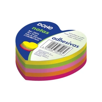 Imagen de Dohe 75016 Pack de 250 cubos notas adhesivas en forma &quot;corazón&quot;, 70 x mm