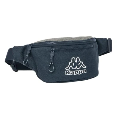 Imagen de Safta Kappa Dark Navy Riñonera con Bolsillo Exterior, Ideal para Jóvenes y Niños de Diferentes Edades, Cómoda Versátil, Calidad Resistencia, 23x9x12 cm, Color Gris/Azul Marino Melange