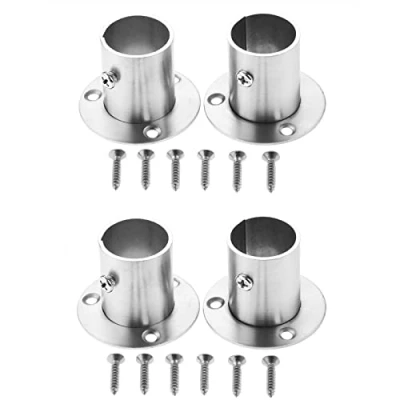 Imagen de Hicello 4 piezas bridas de acero inoxidable para armario, tubería, soporte y soporte, conexión entre tuberías, barra ropa 25mm
