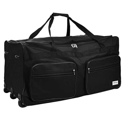 Imagen de monzana® Bolso de Viaje XXL Negro 160L 85x43x44 Ruedas Asa Telescópica Deporte Equipaje Función Trolley