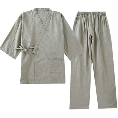 Imagen de un brand Traje de Pijama Antiguo algodón Hanfu Kimono japonés para Hombre, Ropa Zen Talla Grande, taoísta (Talla M, Z)