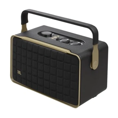 Imagen de Altavoz estéreo JBL Authentics 300, 100W, Bluetooth, Wi Fi, asistentes de voz Google y Alexa, batería con autonomía 8h, diseño retro, Negro