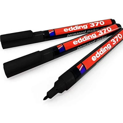 Imagen de Edding 370 marqueur permanent à pointe ogive 1 mm Noir Lot de 3