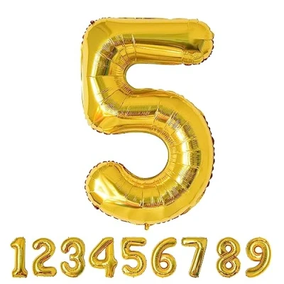 Imagen de Globos de Cumpleãnos 5 Oro,101 CM Globo Numeros Gigantes Grandes Decoracion,Globo Numero 5,Globos Niño Niña Adultos,Vuelan con Helio