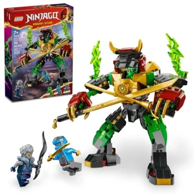 Imagen de LEGO NINJAGO Lloyd&#039;s Elemental Power Mech Juguete de batalla personalizable con 3 figuras acción ninja, juego aventura para niños y niñas, idea regalo Ninja a partir 7 años,