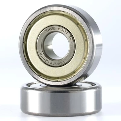 Imagen de XiKe 2 unid. 6301ZZ Rodamientos de bolas 12x37x12mm Doble junta metálic｜Acero cromado｜Pre lubricado, 6301 2Z rígidos con metálica.