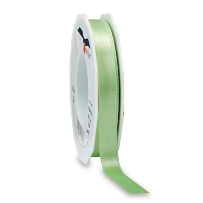 Imagen de C.E. PATTBERG PRÄSENT cinta regalo satén color verde pastel, 25 m de raso para envolver regalos, 15 mm ancho, decoración y manualidades, decorativa versátil