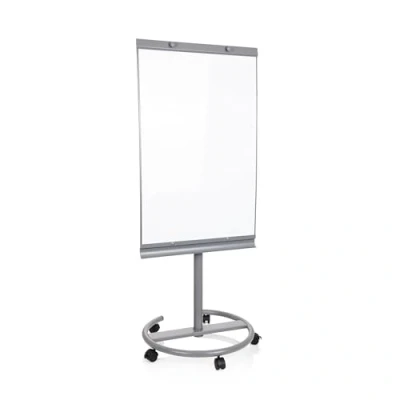 Imagen de hjh OFFICE 830023 Pizarra magnética con caballete móvil y rotafolios ruedas MULTIBOARD 93,5 x 63 cm, soporte, altura regulable e inclinable