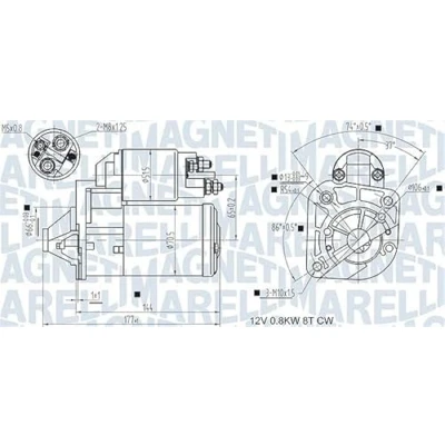 Imagen de MAGNETI MARELLI 063721442010 Motor de arranque 12 0,8 8 DACIA: Sandero I, Logan I Express, RENAULT: Kangoo II Express