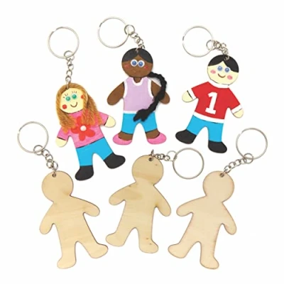 Imagen de Baker Ross AX679 llaveros en Blanco de Personas Paquete 10, actividades creativas para niños, manualidades o proyectos fabricación