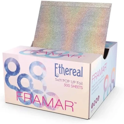 Imagen de Framar Ethereal Embossed Pop Up Hair Foil, Láminas para el cabello resaltar, mechas, de peluquería cabello, colorear 500 hojas