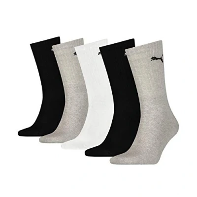 Imagen de PUMA Crew Sock Calcetines, Blanco (White/Grey/Black), 43 46 Unisex adulto