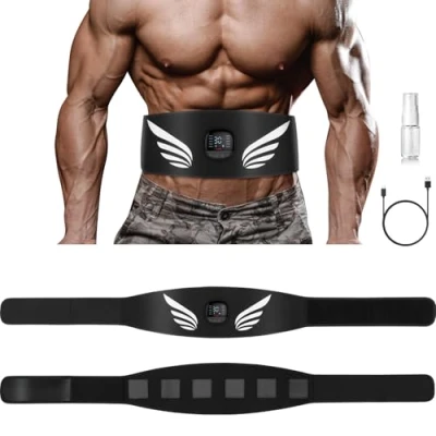 Imagen de Profey EMS Estimulador Muscular, Electroestimulador Abdominal con 10 Modos 30 Intensidades E Indicador De Consumo CaloríAs, Entrenador Muscular para Hombres Y Mujeres Tipo C
