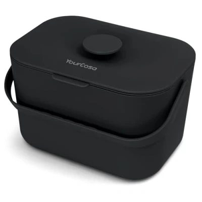 Imagen de YourCasa cubo de basura orgánica para cocina, 5 L, residuos orgánicos cotidianos, apto lavavajillas, a prueba olores, con colador y mango ergonómico, orgánico, pequeño,