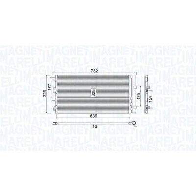 Imagen de MAGNETI MARELLI 350203797000 Condensador con secador 636x328x16 328 636 16 DACIA: Duster SUV, Logan I Berlina, MCV