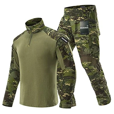 Imagen de WISEONUS Ropa Airsoft Pantalones tacticos Militares Camiseta Caza Paintball Disparo BDU Hombre Camisas y Multibolsillos Uniform