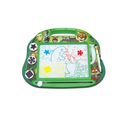 Imagen de Lexibook Tablero de Dibujo magnético mágico Multicolor Animales, Juguete Creativo artístico Muchachos, Pluma la Aguja y Sellos, Verde, Color, M (China)