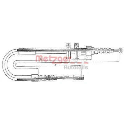 Imagen de METZGER 10.7582 Cable de Freno Mano Atrás derecha 1680/1522 Discos COFLE