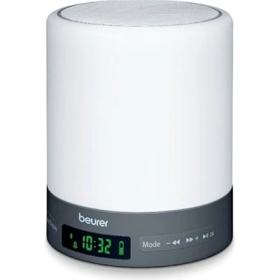 Imagen de Beurer WL50 Despertador con luz, simulación Amanecer y Atardecer, alarma despertador, led, luz ajustable 3 niveles de intensidad, batería recargable 2.000 mAh, blanco