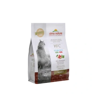 Imagen de almo nature HFC Carne de Res Esterilizada para Adultos, alimento seco Completo Gatos Adultos neutralizados con Fresca 100% HFC, 300 g