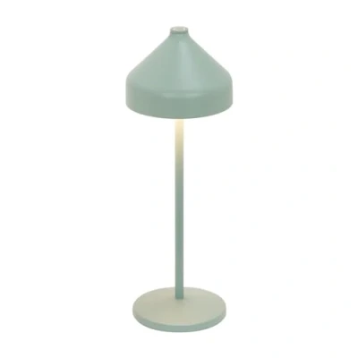 Imagen de Zafferano, Lámpara Amelie, de Mesa Portátil y Recargable con Control Táctil, para Salón Exterior, Atenuador, 2200 3000 K, Altura 34 cm, Color Verde Hoja