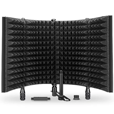 Imagen de Aokeo Cubierta de Aislamiento micrófono grabación Estudio Profesional, Filtro Pop. Adecuado para Cualquier Dispositivo Capacitivo (AO 504)