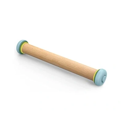 Imagen de Joseph Duo Rodillo de Cocina para Amasar, con Discos Ajustables Repostería, masa pizza, en Madera Haya, Multicolor