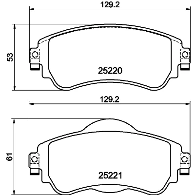 Imagen de HELLA 8DB 355 015 931 Juego de pastillas freno no preparado para indicador desgaste con tornillos pinza CITROËN: C4 II Hatchback