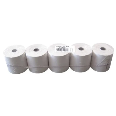 Imagen de Heipa Technische Papiere Rollos de papel térmico (sin texto impreso, 58 x 64 12 mm, 50 m, 5 unidades), blanco