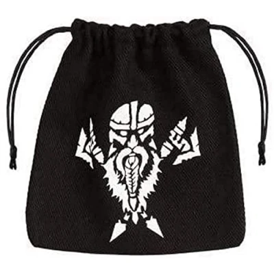 Imagen de Qworkshop Dwarven Blanco y Negro Dados Bolsa