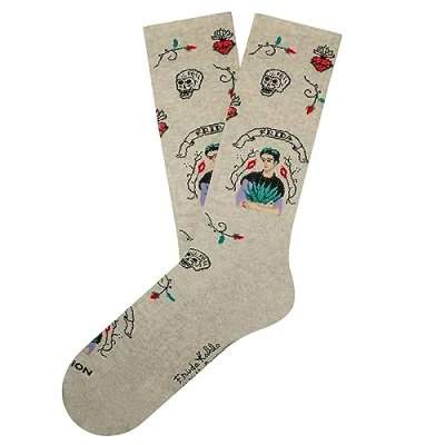Imagen de Jimmy Lion Calcetines para Hombre y Mujer Athletic Frida Viva Mexico Beige Talla 41 46 Edición Limitada