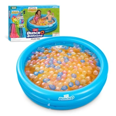 Imagen de Bunch O Balloons Piscina de chapoteo Tropical Party con más 100 Globos Agua autosellantes llenado rápido, Color Splash Pool, (ZURU 56606)