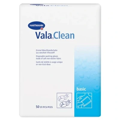 Imagen de Molicare Hartmann Valaclean Set de 50 Guantes baño Tela no Tejida, Tacto Suave, 15 x 23 cm