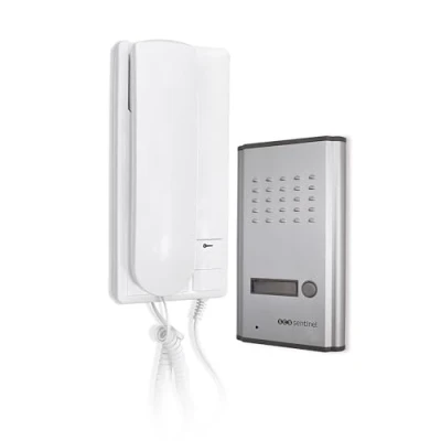Imagen de SCS Sentinel PAF0003 2 ENCERTIVO de AUDIO ENCENDIDO para la construcción casas 1 combinación intercomunicador con cable y plato aluminio al aire libre Audiokit 3208D